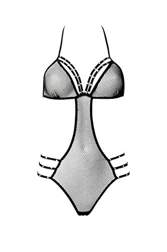 Grey Velvet – 3-tlg. Body-Set (Body, Stockings, Handschuhe), schwarz - 3